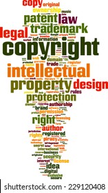 Copyright word cloud concept. Vector illustration