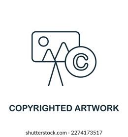 Copyrighted Artwork outline icon. Monochrome simple Copyrighted Artwork line icon for templates, web design and infographics