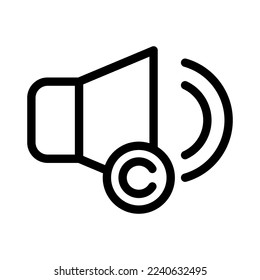 copyrighted audio line icon illustration vector graphic