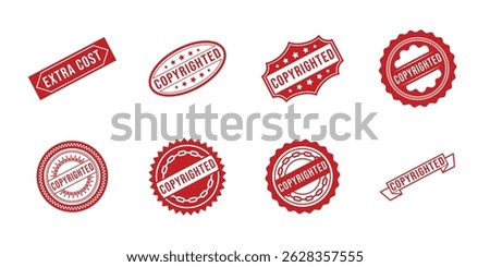 Copyrighted Rubber stamp design Vector 