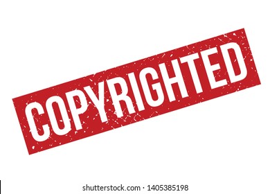 Copyrighted rubber stamp. Red Copyrighted rubber grunge stamp vector illustration - Vector