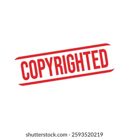 Copyrighted rubber stamp. Red Copyrighted rubber grunge stamp vector illustration - Vector