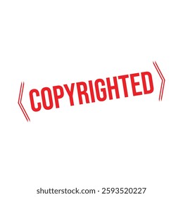 Copyrighted rubber stamp. Red Copyrighted rubber grunge stamp vector illustration - Vector