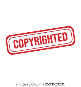 Copyrighted rubber stamp. Red Copyrighted rubber grunge stamp vector illustration - Vector