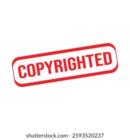 Copyrighted rubber stamp. Red Copyrighted rubber grunge stamp vector illustration - Vector