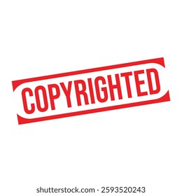 Copyrighted rubber stamp. Red Copyrighted rubber grunge stamp vector illustration - Vector