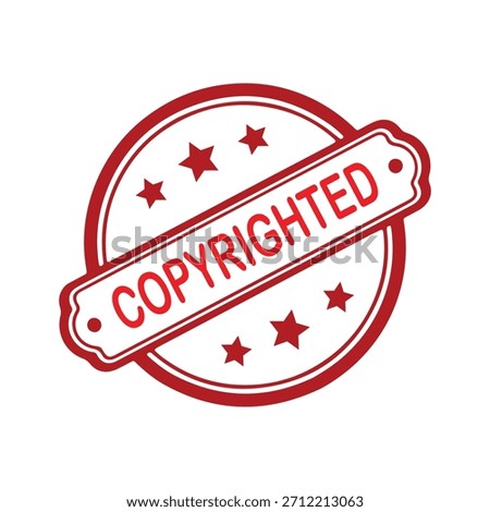 Copyrighted Rubber Stamp. Red Copyrighted Rubber Grunge Stamp Vector Illustration
