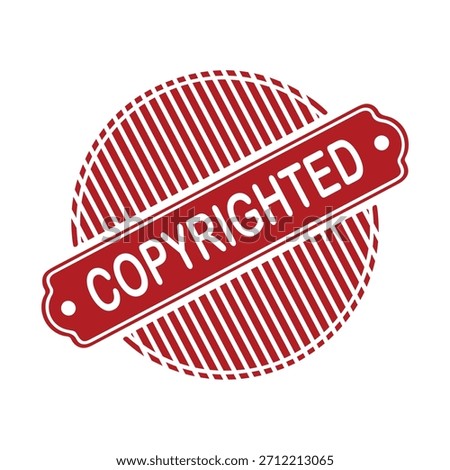 Copyrighted Rubber Stamp. Red Copyrighted Rubber Grunge Stamp Vector Illustration
