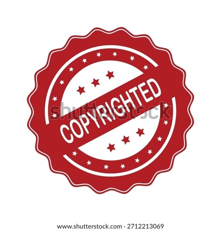 Copyrighted Rubber Stamp. Red Copyrighted Rubber Grunge Stamp Vector Illustration