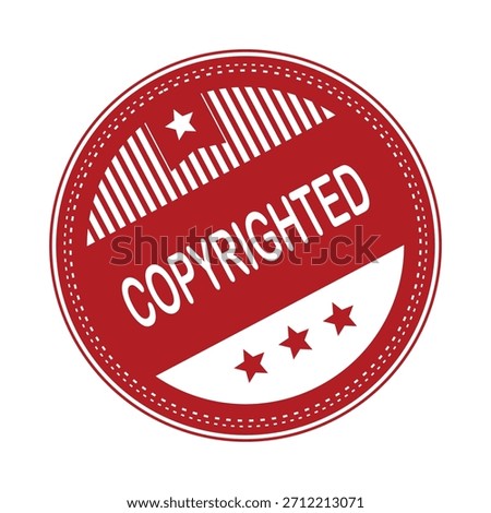 Copyrighted Rubber Stamp. Red Copyrighted Rubber Grunge Stamp Vector Illustration