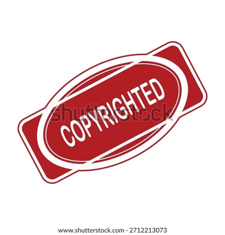Copyrighted Rubber Stamp. Red Copyrighted Rubber Grunge Stamp Vector Illustration
