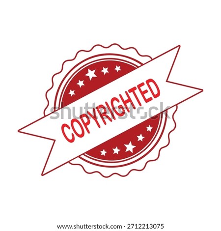 Copyrighted Rubber Stamp. Red Copyrighted Rubber Grunge Stamp Vector Illustration