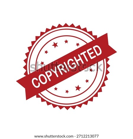 Copyrighted Rubber Stamp. Red Copyrighted Rubber Grunge Stamp Vector Illustration