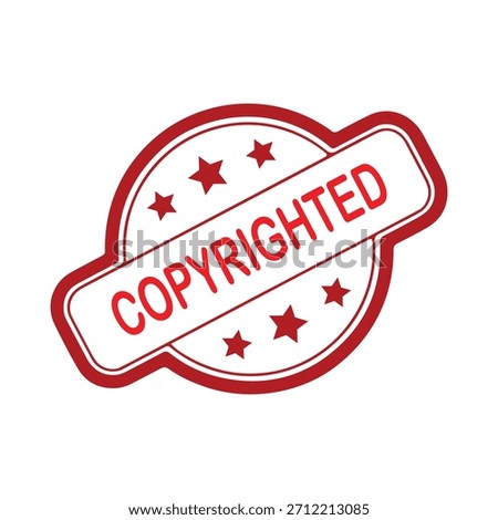Copyrighted Rubber Stamp. Red Copyrighted Rubber Grunge Stamp Vector Illustration