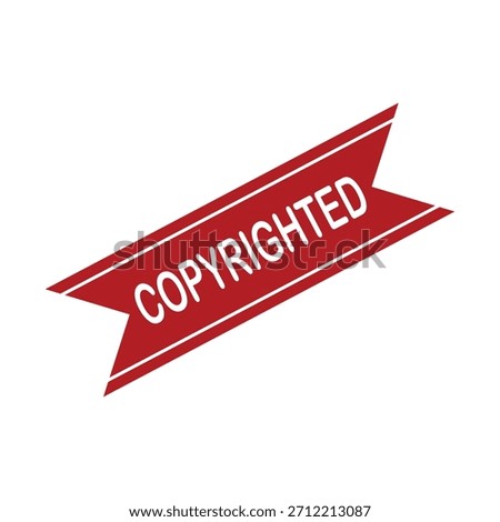 Copyrighted Rubber Stamp. Red Copyrighted Rubber Grunge Stamp Vector Illustration