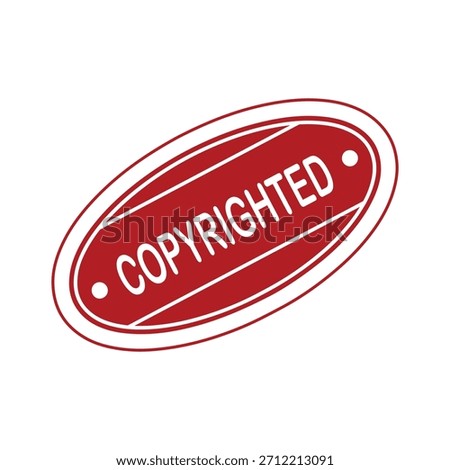 Copyrighted Rubber Stamp. Red Copyrighted Rubber Grunge Stamp Vector Illustration