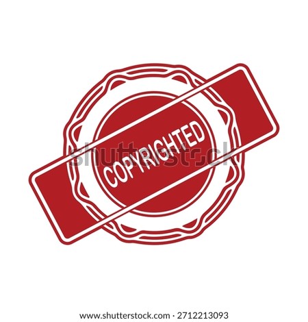 Copyrighted Rubber Stamp. Red Copyrighted Rubber Grunge Stamp Vector Illustration