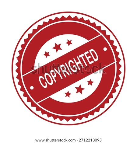 Copyrighted Rubber Stamp. Red Copyrighted Rubber Grunge Stamp Vector Illustration