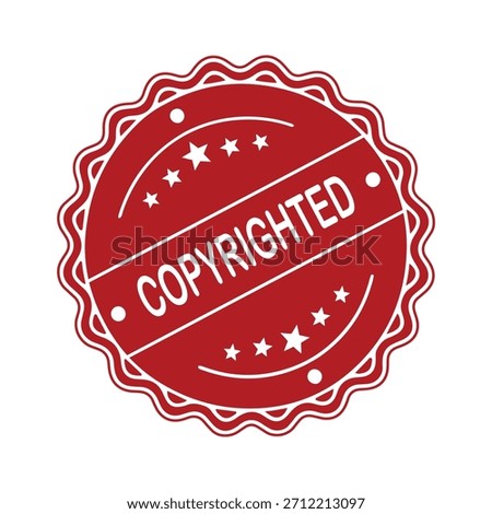 Copyrighted Rubber Stamp. Red Copyrighted Rubber Grunge Stamp Vector Illustration