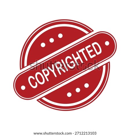 Copyrighted Rubber Stamp. Red Copyrighted Rubber Grunge Stamp Vector Illustration