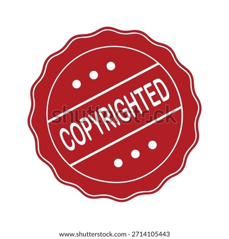 Copyrighted Rubber Stamp. Red Copyrighted Rubber Grunge Stamp Vector Illustration
