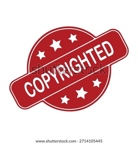 Copyrighted Rubber Stamp. Red Copyrighted Rubber Grunge Stamp Vector Illustration