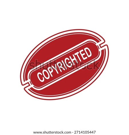 Copyrighted Rubber Stamp. Red Copyrighted Rubber Grunge Stamp Vector Illustration