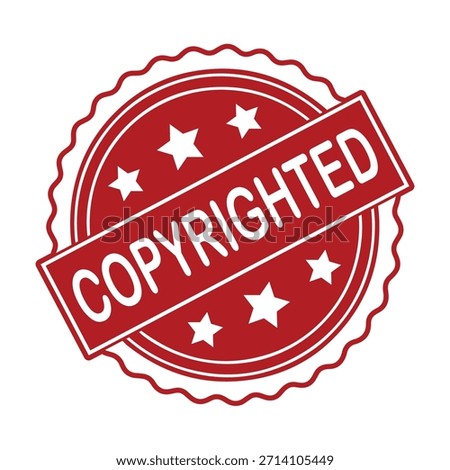 Copyrighted Rubber Stamp. Red Copyrighted Rubber Grunge Stamp Vector Illustration