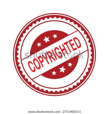 Copyrighted Rubber Stamp. Red Visa Copyrighted Rubber Grunge Stamp Vector Illustration
