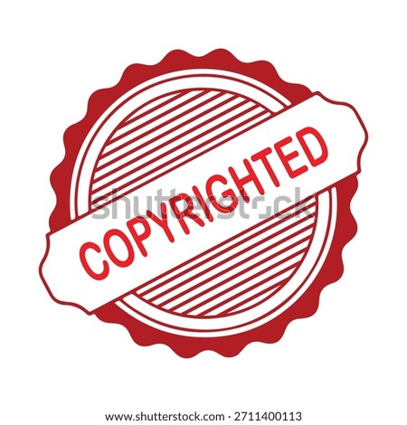 Copyrighted Rubber Stamp. Red Visa Copyrighted Rubber Grunge Stamp Vector Illustration