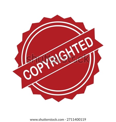 Copyrighted Rubber Stamp. Red Visa Copyrighted Rubber Grunge Stamp Vector Illustration