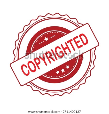 Copyrighted Rubber Stamp. Red Visa Copyrighted Rubber Grunge Stamp Vector Illustration