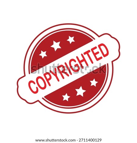 Copyrighted Rubber Stamp. Red Visa Copyrighted Rubber Grunge Stamp Vector Illustration