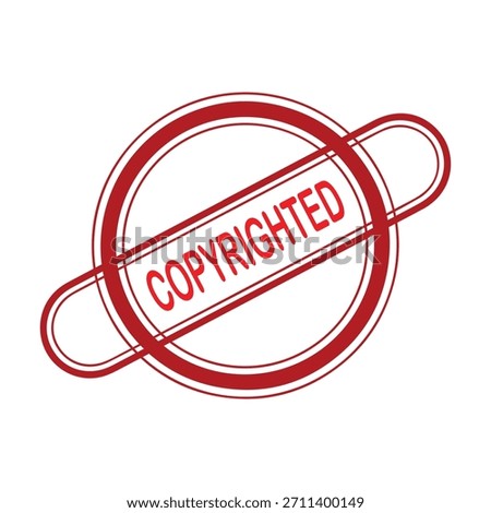 Copyrighted Rubber Stamp. Red Visa Copyrighted Rubber Grunge Stamp Vector Illustration