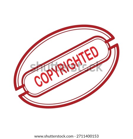 Copyrighted Rubber Stamp. Red Visa Copyrighted Rubber Grunge Stamp Vector Illustration