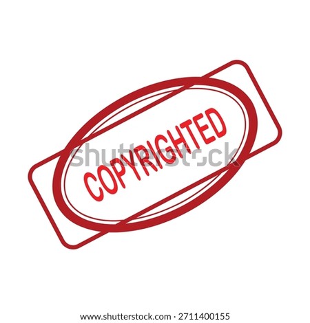 Copyrighted Rubber Stamp. Red Visa Copyrighted Rubber Grunge Stamp Vector Illustration