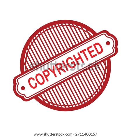 Copyrighted Rubber Stamp. Red Visa Copyrighted Rubber Grunge Stamp Vector Illustration