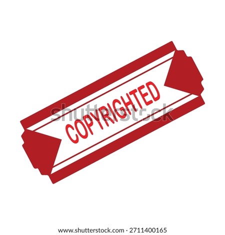 Copyrighted Rubber Stamp. Red Visa Copyrighted Rubber Grunge Stamp Vector Illustration