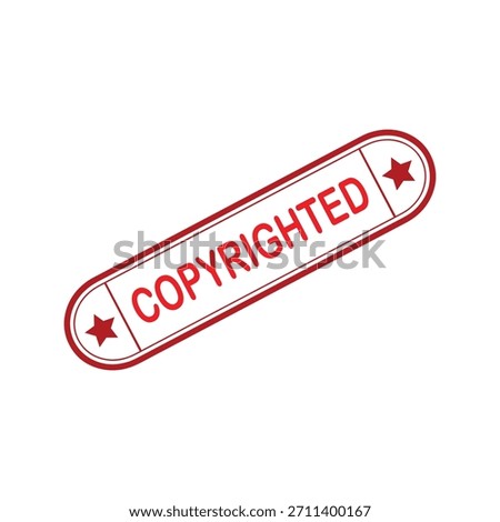 Copyrighted Rubber Stamp. Red Visa Copyrighted Rubber Grunge Stamp Vector Illustration