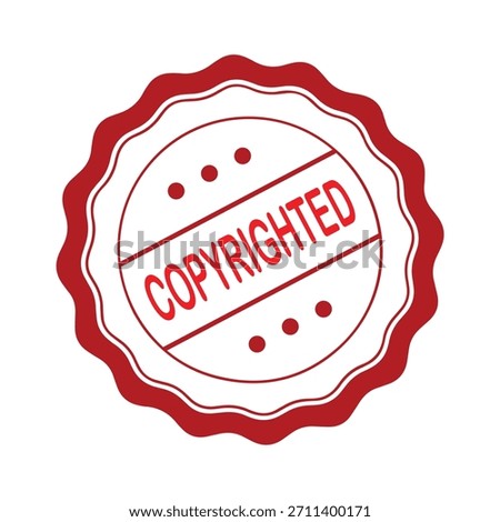 Copyrighted Rubber Stamp. Red Visa Copyrighted Rubber Grunge Stamp Vector Illustration