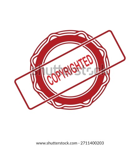 Copyrighted Rubber Stamp. Red Visa Copyrighted Rubber Grunge Stamp Vector Illustration
