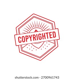 Sello de goma con derechos de autor. Sello de sello con derechos de autor – Vector