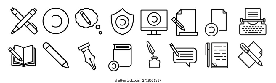 Conjunto de Vectores de iconos de derechos de autor Copia de escritura Ilustración Signo