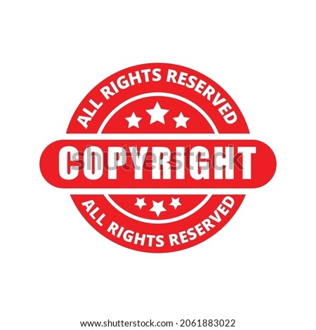 Copyrights logo symbol badge red color 