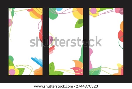 Copyspace background with vibrant tropical banners perfect for advertising promotions, social media posts, and event announcements. Bright and eyecatching.