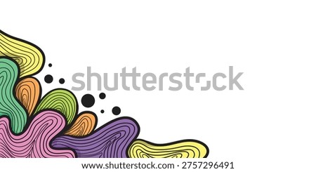 Copyspace background with whimsical shapes and circles, ideal for greeting cards, invitations, posters, and social media graphics design.