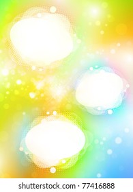 Copyspace frames over multicolored background