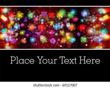 Copy-space template with layers of transparent color and different blending modes: Many colorful lights.EPS-10
