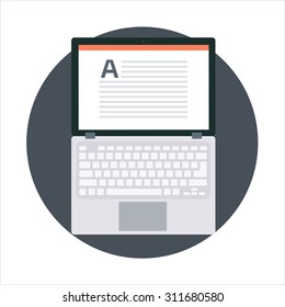 Copywrighter flat style, colorful, vector icon for info graphics, websites, mobile and print media.