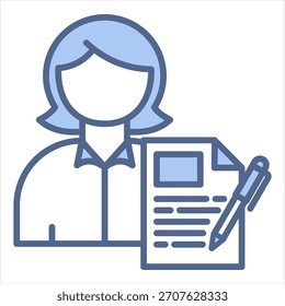Copywriter Blue Icon Ilustración vectorial